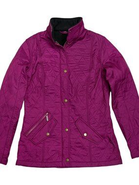 BARBOUR Kensington Quilt Quilted Pink Fleece-Lined Winter Jacket Womens 4